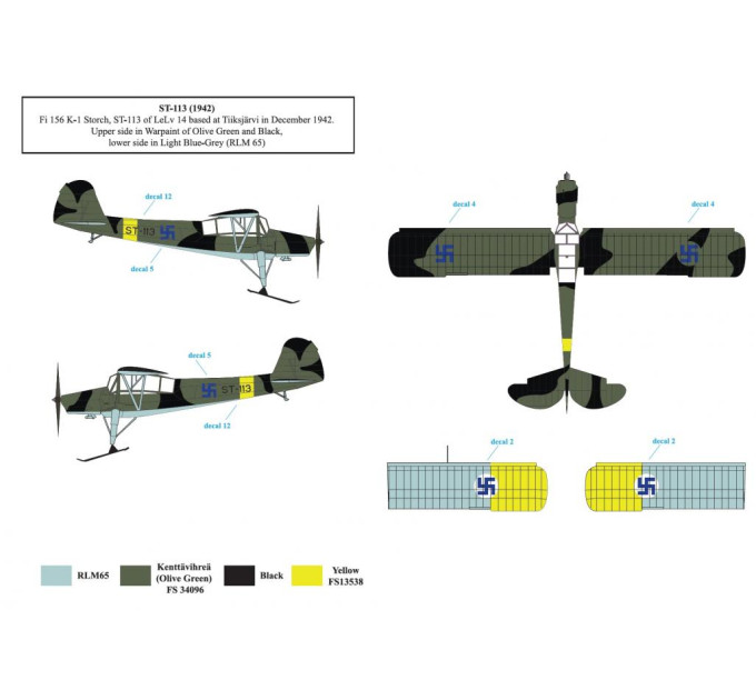 Декаль Fieseler Fi-156 Storch 1/72 SBS-D72030