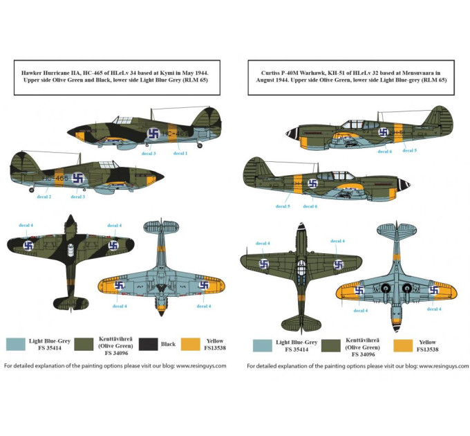 Декаль Захоплені винищувачі WWII 1/72 SBS-D72035