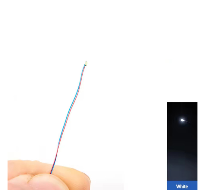Мікро-led 0603 білий з дротом led-0017