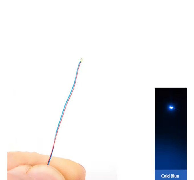 Мікро-led 0603 холодний синій з дротом led-0018