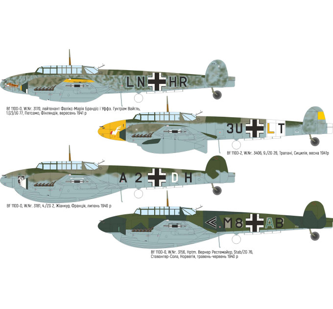 Збірна модель Bf 110D 1/48 Eduard 8409