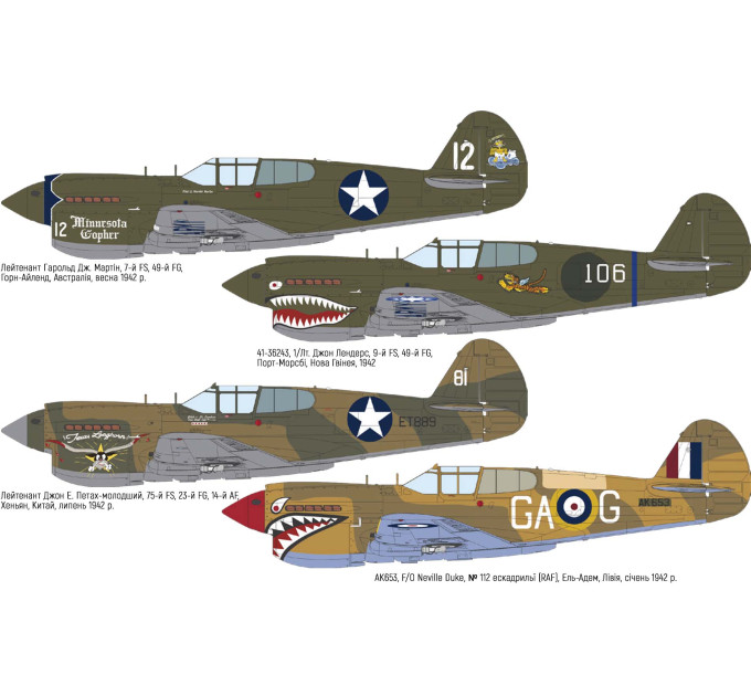 Збірна модель P-40E Warhawk 1/48 Eduard 84207