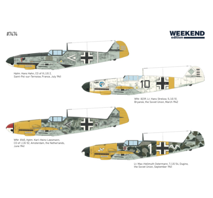 Збірна модель Bf 109F-2 1/72 Eduard 7474