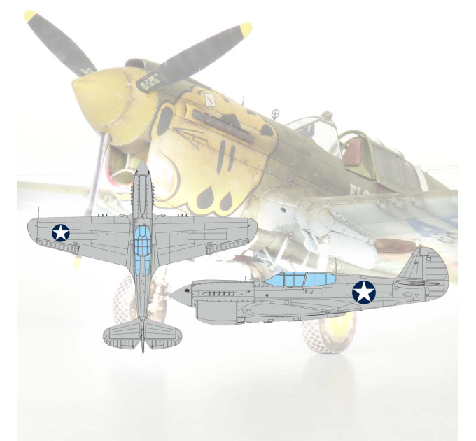 Маски P-40E національні знаки розрізнення США 1/48 Eduard EX1120